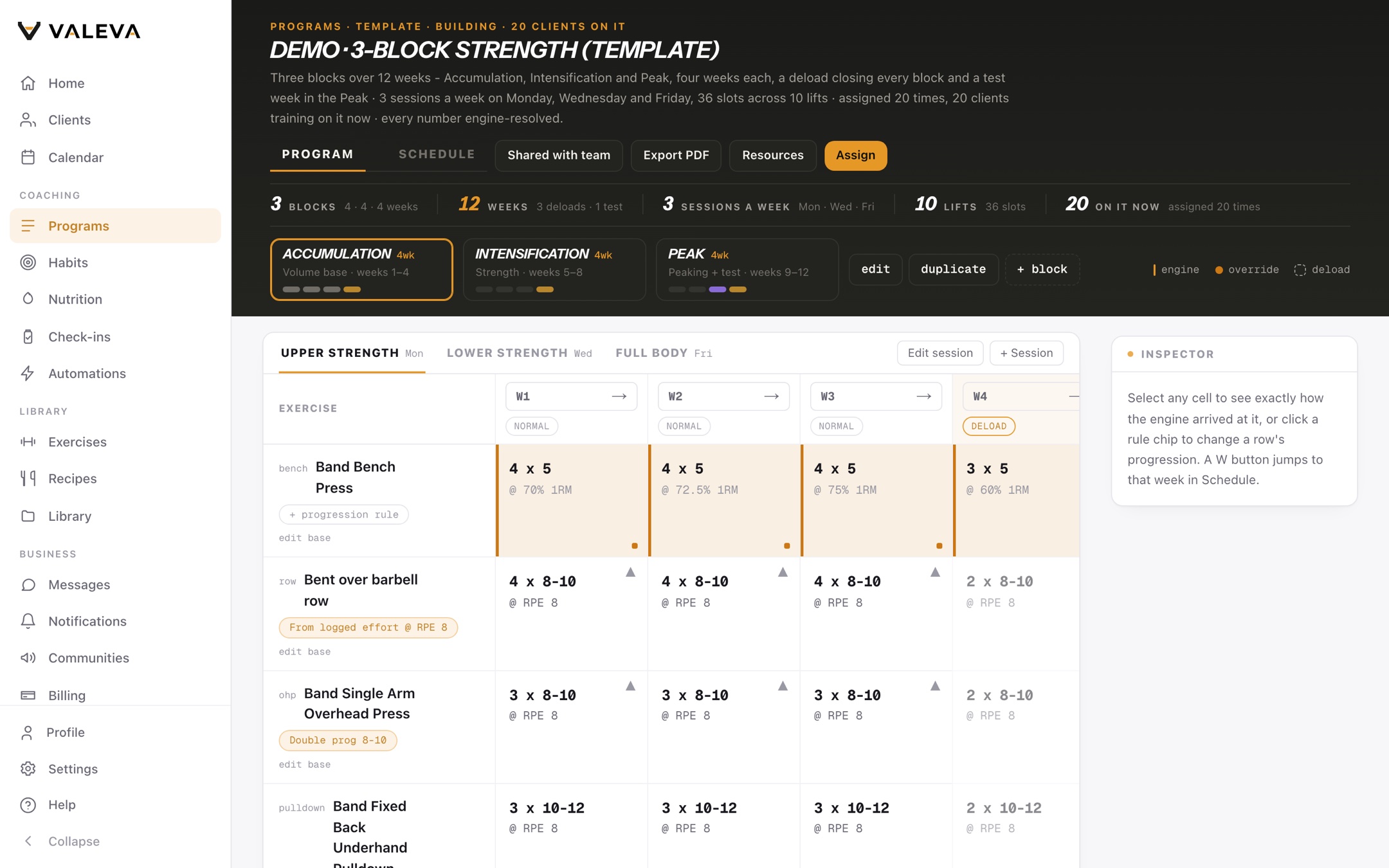The Valeva program builder