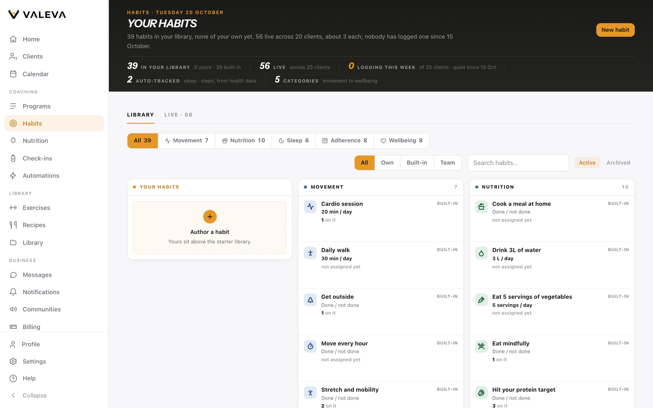 The Valeva habit library